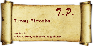 Turay Piroska névjegykártya